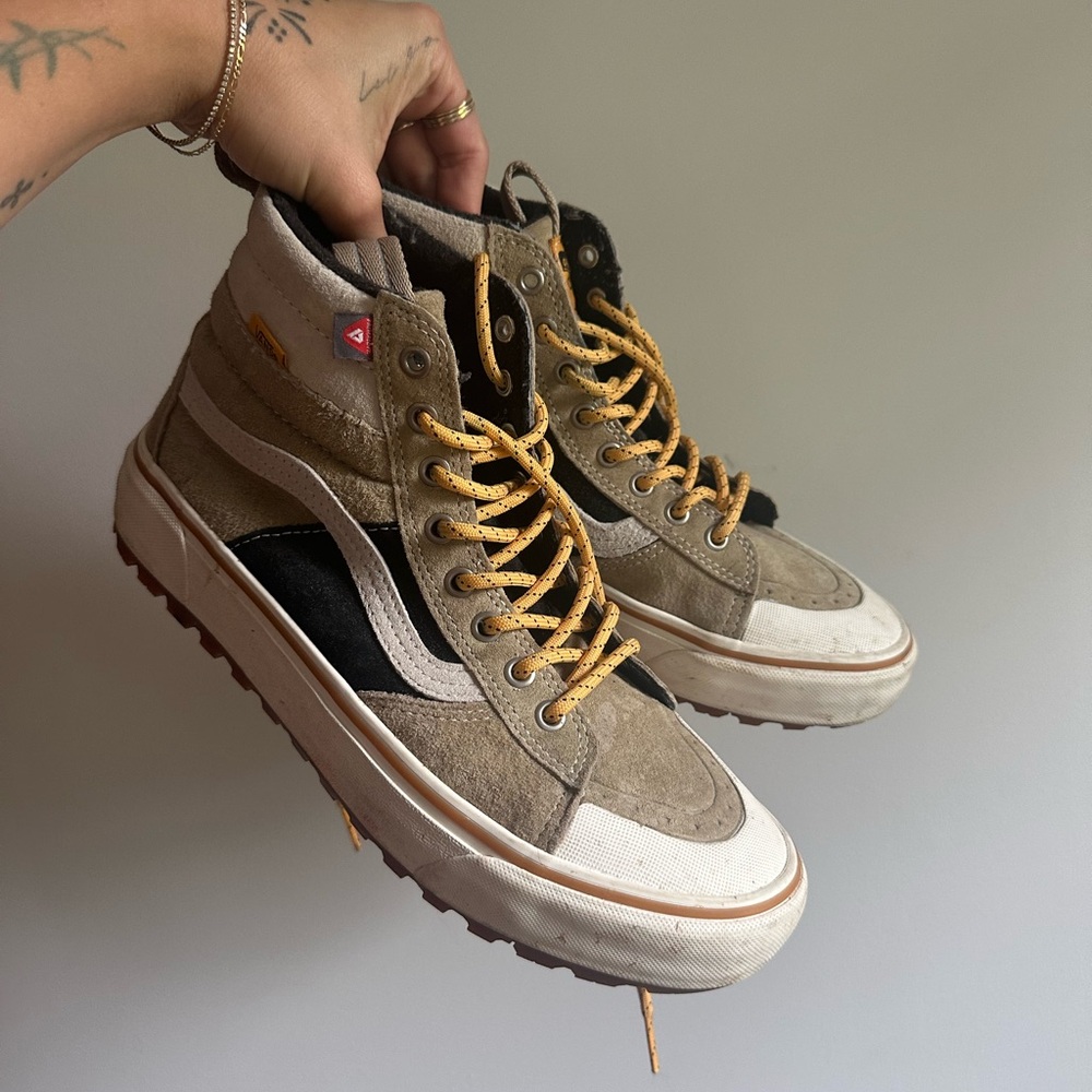Vans Men’s High-Top Sneakers - Tan and Black